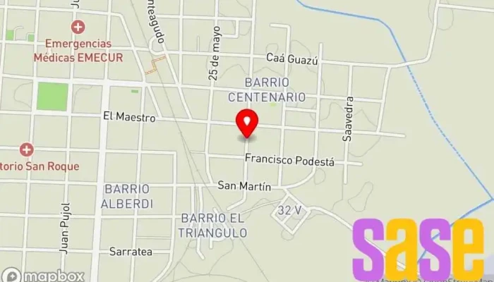 mapa de Acordes al cielo Emisora de radio en W3460 Curuzú Cuatiá