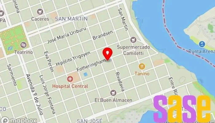 mapa de Aguas de Formosa Sa Compañía suministradora de agua en HTF