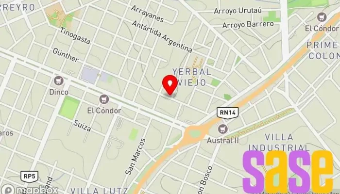 mapa de Comando Radio Eléctrico U.R.II Policía en Oberá