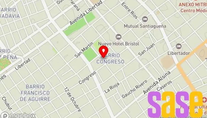 mapa de Comando Radio Eléctrico Zona Centro Escuela en Santiago del Estero