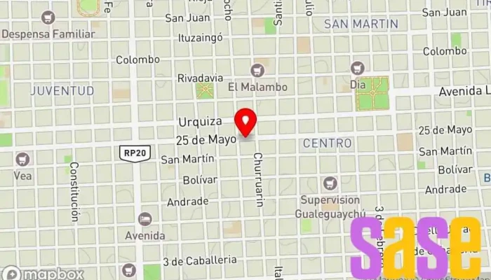 mapa de Cooperativa De Consumo De Electricidad Y Afines De Gualeguaychú LTDA Compañía eléctrica en Gualeguaychú