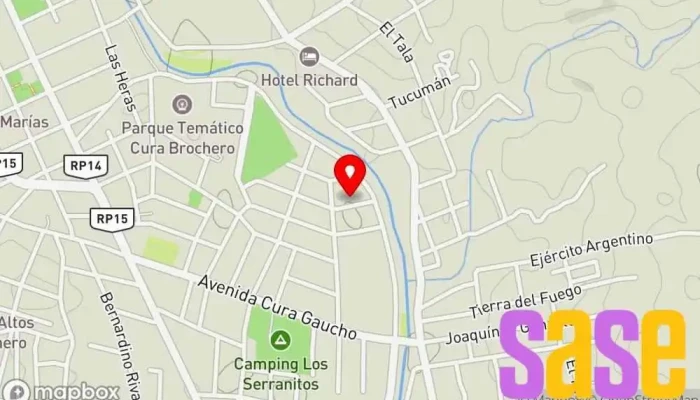 mapa de Cooperativa Limitada de Electricidad Mina Clavero  en Córdoba