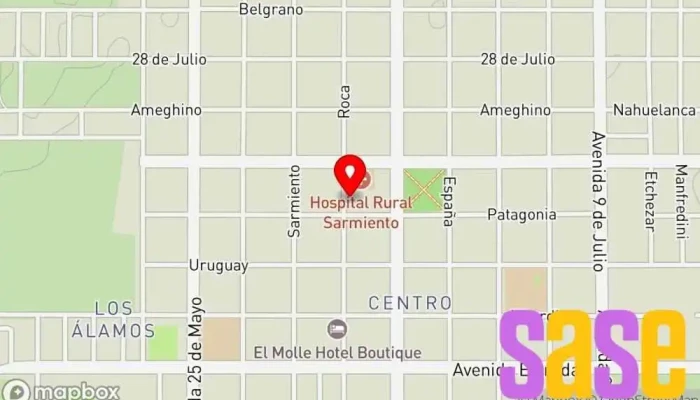 mapa de Coopsar Cabina de teléfono público en Sarmiento