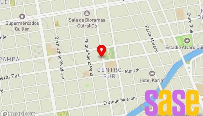 mapa de Copelco Ltda Compañía eléctrica, Farmacia, Centro de educación preescolar, Compañía telefónica en Cutral Co