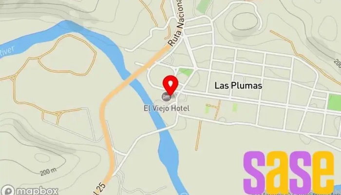 mapa de El Viejo Hotel Alojamiento en Las Plumas