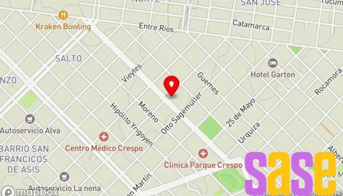 mapa de Electricidad Crespo Tienda de electrónica en Crespo