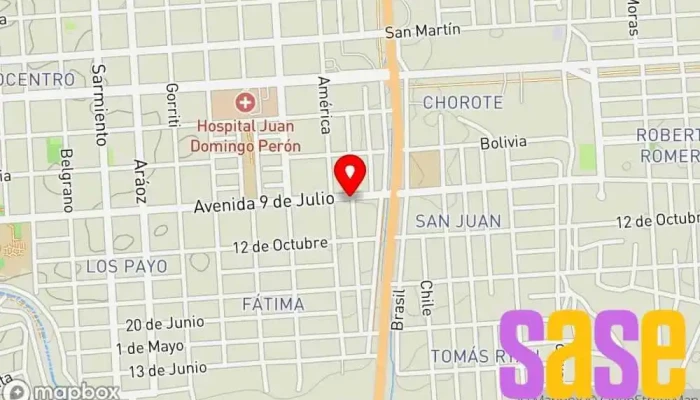 mapa de Electromecanica Saldias S.R.L. Taller mecánico, Taller de reparación de automóviles en Tartagal