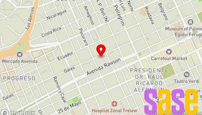 mapa de Electronica Rivadavia de Rene Rojel Comercio en Trelew