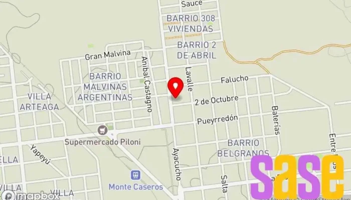 mapa de Esencia FM Emisora de radio en W3220 Monte Caseros