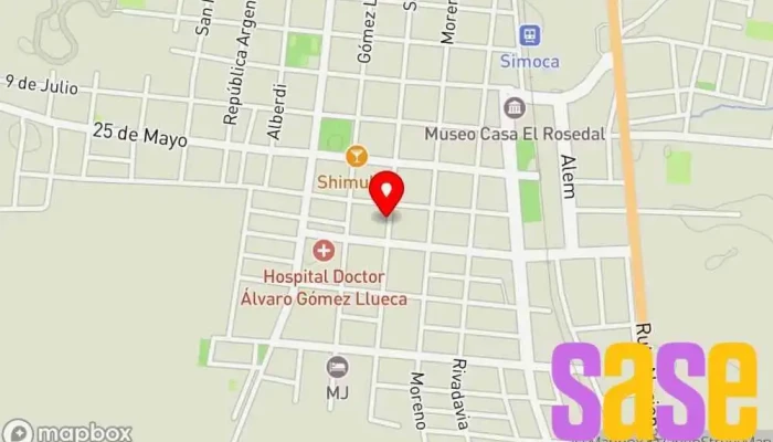 mapa de F. M. Sensación Simoca 101.9 MHz. Emisora de radio en Simoca