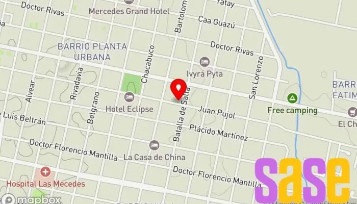 mapa de FM 103.5 Radio City Emisora de radio en Mercedes