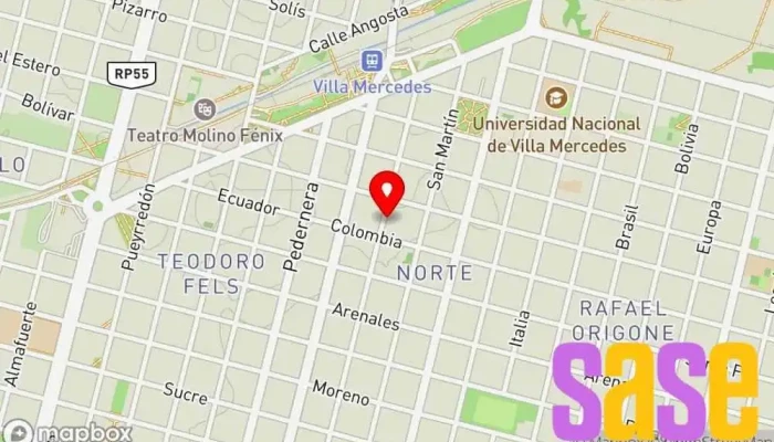 mapa de FM La Bomba Empresa de medios de comunicación en Villa Mercedes