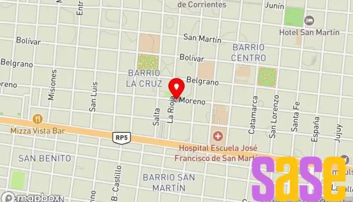mapa de Fm Pasión Corrientes 98.7 MHz Emisora de radio en Corrientes