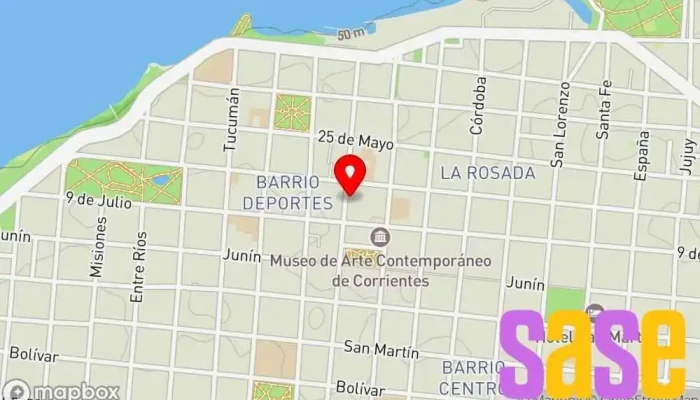 mapa de Lt 7 Radio - Pcia de Corrientes - Am 900 - Fm Cap 95.3 Emisora de radio en Corrientes