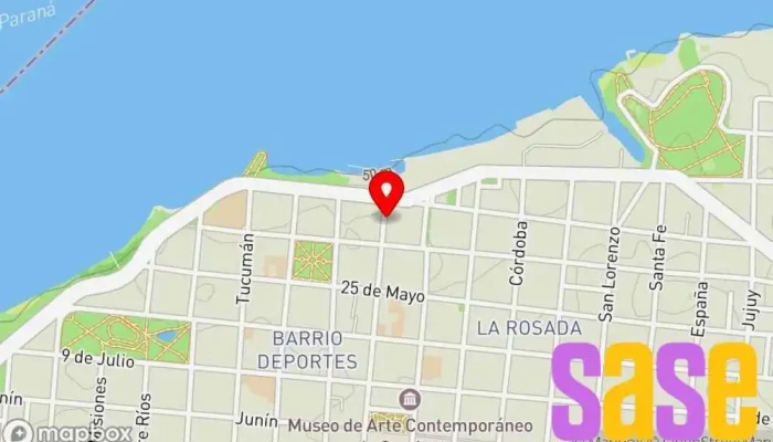 mapa de Mega Corrientes Emisora de radio, Empresa de medios de comunicación en Corrientes