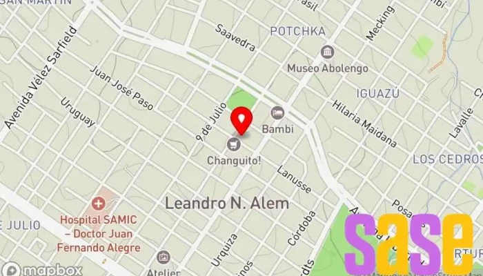 mapa de Municipalidad de Leandro N Alem Oficina de la Administración en Leandro N. Alem