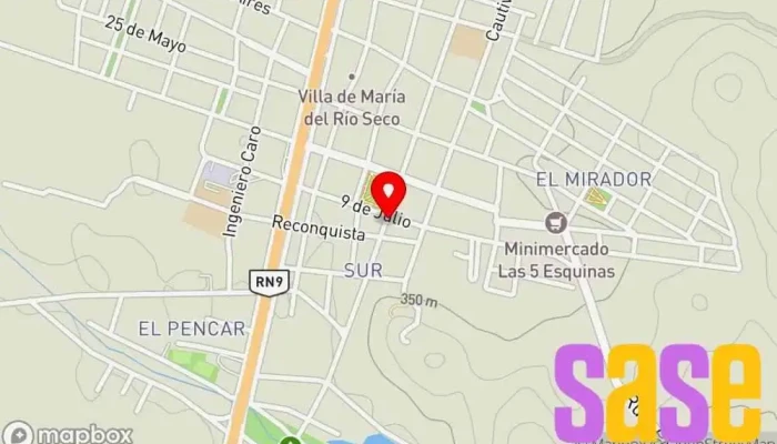 mapa de Municipalidad de Villa de María del Río Seco Oficinas del ayuntamiento en Villa de María
