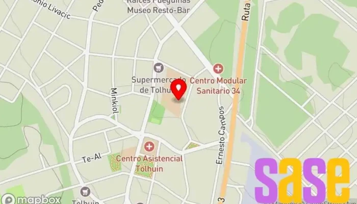 mapa de Municipio de Tolhuin Oficina de gobierno local en Tolhuin