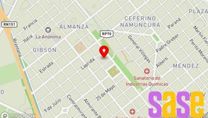 mapa de Radio Cinco Saltos - 96.3 Mhz Emisora de radio en Greber 135