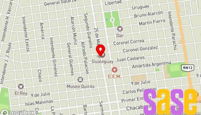 mapa de RADIO LUX S.A. Establecimiento de reparación de artículos electrónicos en Gualeguay