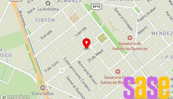 mapa de Radio Urbana 99.5 Rio Negro Emisora de radio en R8303 Cinco Saltos