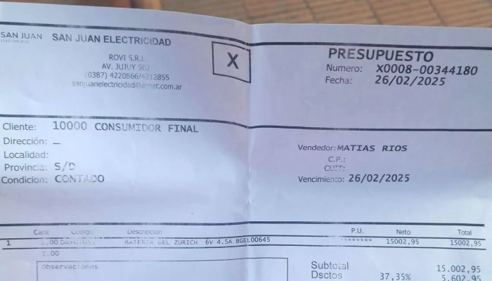 San Juan Electricidad - Salta