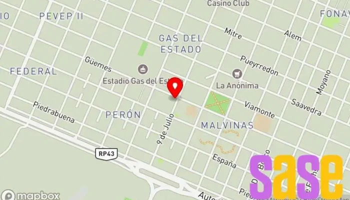 mapa de Servicios Publicos S.E. Oficina de la Administración en Pico Truncado