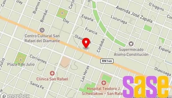 mapa de SONOTEC ARGENTINA Tienda de electrónica, Tienda de iluminación, Servicio de reparación de equipos de música en San Rafael