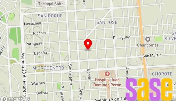 mapa de T Electricidad Tienda de materiales para la construcción en Tartagal