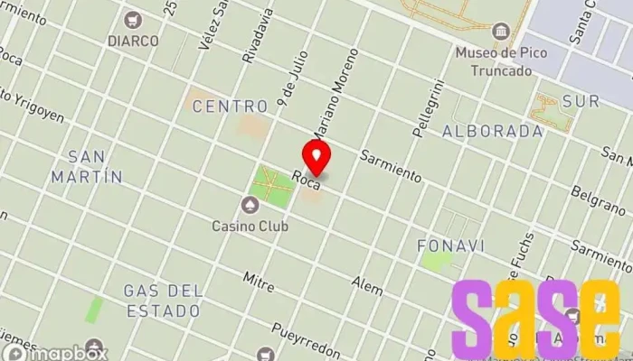 mapa de TCPC SERVICIOS Tienda de reparación de teléfonos móviles, Tienda de accesorios para móviles, Servicio de informática, Servicio de reparación de televisores en Pico Truncado