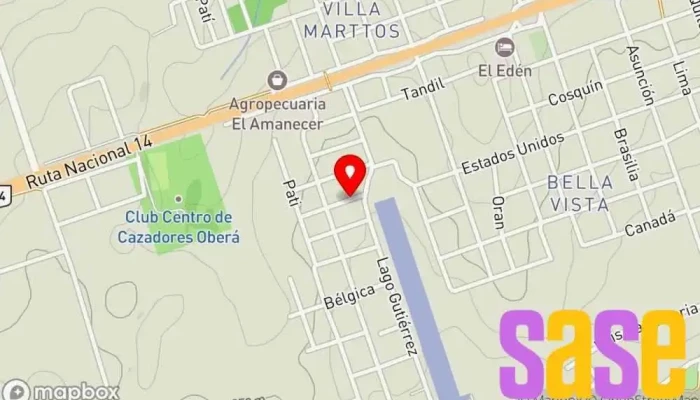 mapa de Técnico electricista Compañía eléctrica, Tienda de electrónica en Oberá