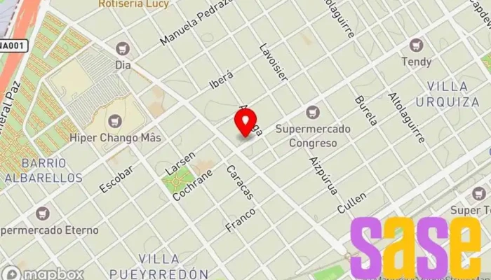 mapa de Urquiza Electricidad Electricista en Cdad. Autónoma de Buenos Aires