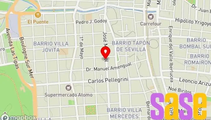 mapa de V.S.A. Ingeniería y Materiales Eléctricos. Tienda de iluminación en Mendoza