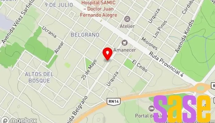 mapa de Zener Electronica Establecimiento de reparación de artículos electrónicos en Leandro N. Alem
